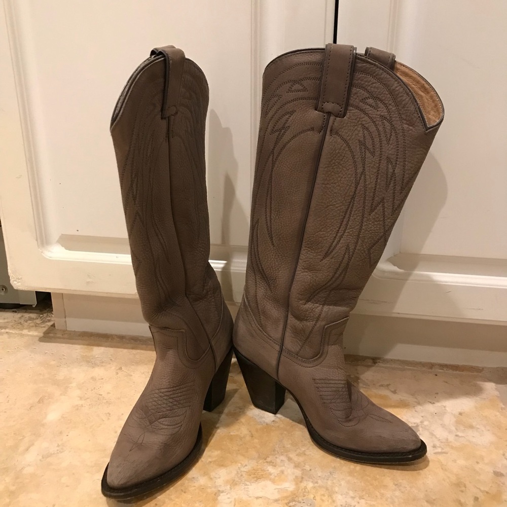 Frye cowboy/cowgirl stitched tall boots